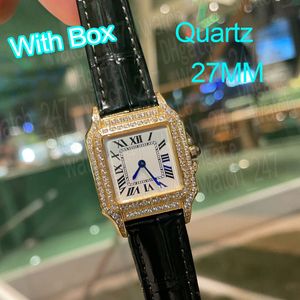 orologi di design di moda di lusso orologi da donna eleganti e alla moda orologi al quarzo 27mm * 37mm cintura al quarzo importato Cassa in acciaio di precisione con quadrante argentato