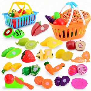 Familienspielzeug Kinder Simulation Küche Kochen Mädchen Schneiden von Obst und Gemüse Schneiden Musik Set Großhandel billiger geeignet für Kinder I3bR #