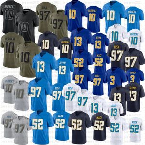 2024 NY Justin Herbert Football Jersey 52 Khalil Mack 13 Keenan Allen 97 Joey Bosa 3 Derwin James Jerseys sydd