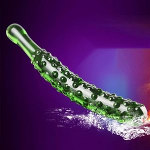 Vibrators Solid Crystal Dildo Anal Butt Plug Female Masturbaor Glass Cucumber Penis Stick Bullet Vibrators Sex Toys for Woman No Vibration Y Best quality