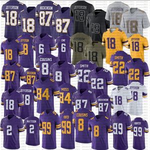 Justin Jefferson Football Jersey Joshua Dobbs Addison T.J. Hockenson Randy Moss Lewis Cine Danielle Hunter Harrison Smith Jerseys