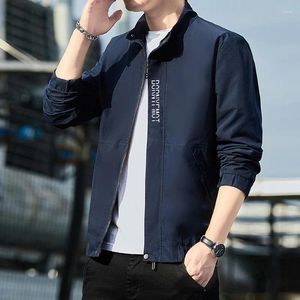 Herrjackor Spring Autumn Men Bomber Jacket dragkedja Windbreaker stand-up krage kort kappa smal militär cyklist tunna kläder