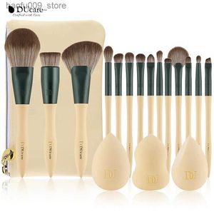 Pincéis de maquiagem DUcare Makeup Brush Set 14Pcs com 3Pcs Makeup Spong Cosmetic Bag-Professional Makeup Brushes Kabuki Foundation Blending Brush Q231229