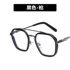 Designer Ch Cross Brillenrahmen Chromes Markensonnenbrillen Brillen für Männer Trendy Übergroße Myopie Ausgestattet Retro Schwarz Gold Augen Herz Hohe Qualität 2024 Rrfn