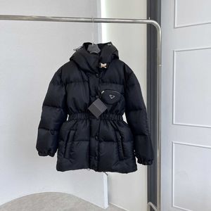 Parkas masculinos versão correta inverno novo p família triângulo saco carta emblema preto casaco de cintura