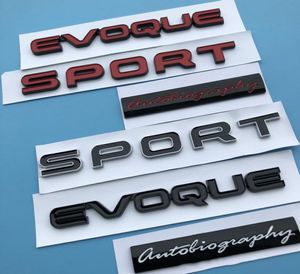 Logotipo da barra do emblema das letras do esporte evoque para land range rover sv autobiografia edição final barra emblema estilo do carro trunk8108210