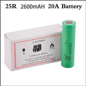 IMR 18650 battery 3.7V 2600mah 25R capacity Max 20A high drain battery rechargeable lithium-ion battery