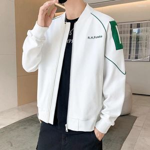 Mäns jackor American Fashion Brand Guangzhou Baseball Clothes Trend Loose Stand Collar Icke-järnvindsäker jacka med vårrock