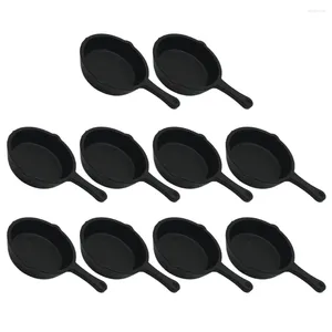 Pans 10 Pcs Dollhouses Pan Pendant Miniature Cookware Decor Casserole Frying Decoration Kitchen Gadget Child