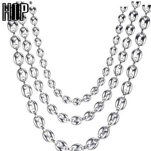 HIP Hop Larghezza 7MM 9MM 11MM Argento Acciaio inossidabile Oro Argento Chicchi di caffè Catena a maglia Collana Catena per uomo Gioielli239W