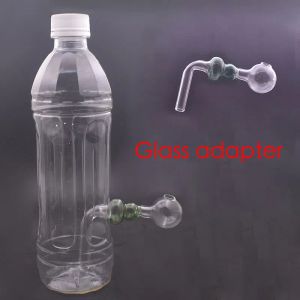 Partihandel L Gourd Shape Glass Oil Burner Pipe Colorful Heady Smoking Adapter för plast akrylvatten dab rigg bj