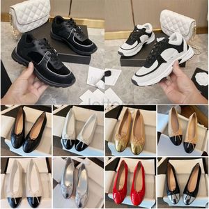 Designer Dress Shoes Tweed Leather Bow Ballet Flats Dance Fashion Women Quilted Sneakers Italy Made Cap Toe Loafer Boat Shoe Lady letterg