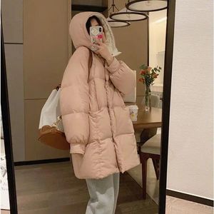 Trench da donna Inverno Donna Parka con cappuccio Giacche lunghe 2023 Casual Spessore caldo antivento Capispalla femminile Streetwear Giacca da neve