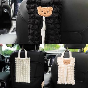 Update Pretty Girl Car Tissue Box Trim Car Seat Headrest Hanging Paper Rack Organizer Car Interior Accessories Stereoscopic Bubble Lattice Hanging Tissue Box