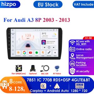 9 '' AI System 2din Android Car Radio Multimedia Video Player dla Audi A3 8P 2003-2011 S3 RS3 Sportback GPS Carplay Auto 4G RDS