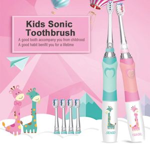 Escova de dentes Seago Escova de dentes elétrica para crianças Escova de dentes com bateria sônica para crianças Marca de designer com luz LED colorida (idade de 5 anos ou mais) Sg977