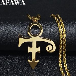 RIP Memorial Symbol Love Steampunk Stainless Steel Necklaces Men The Minimalism Artist Prince Necklace Jewelry291t