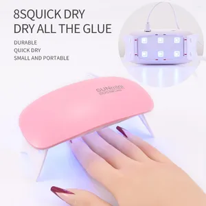 Essiccatori per unghie 6W Mini asciugatrice macchina portatile 6 LED lampada UV fai da te casa manicure per gel smalto strumento per manicure con cavo USB
