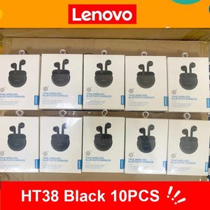 Fones de ouvido Lenovo original HT38 10PCS Bluetooth TWS fone de ouvido fones de ouvido sem fio fones de ouvido esportivos à prova d'água Touch Touch Earbuds com microfone