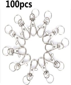 100pcslot Swivel Lobster Clasp Clips 키 후크 키 체인 분할 키 링 결과 키 체인을위한 클래스 H09155080963