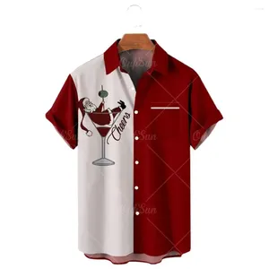 Мужские повседневные рубашки 2023, уличная одежда с коротким рукавом, праздничная одежда на Хэллоуин, 5xl, рождественская рубашка для мужчин, снеговик, Санта-Клаус, 3d принт