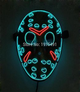 Friday the 13th The Final Chapter Led Light Up Figure Mask Music Active EL Fluorescent Horror Mask Hockey Party Lights T2009071238008