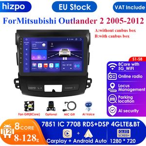 Para mitsubishi outlander xl 2 peugeot 4007 citroen c-crosser rádio do carro reprodutor de vídeo multimídia gps 2din android 12 autoradio 4g