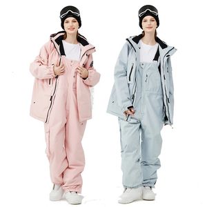 Mode Mann Frau Schnee Tragen Wasserdichte Ski Anzug Set Snowboarden Kleidung Outdoor Kostüme Winter Jacken Und Lätzchen Hosen 231228