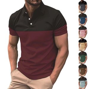 Magliette da uomo Moda Primavera ed Estate Casual Maniche corte Bottoni Scollo a V Camicia da uomo Confezione T-shirt in microfibra per uomo