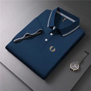 Erkekler Yüksek Kaliteli İşlemeli Polo Gömlek 2023 Yaz Tshirt Moda Top Trend Sıradan İş 231228