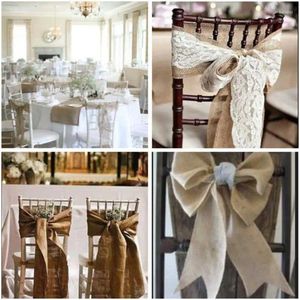 Table Runner 10M 30CM Burlap Roll For Wedding Party Banquet Home Chair Bands Vintage Decoration