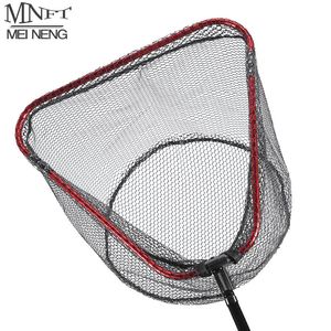 Aluminum Alloy Rubber Coated Fish Landing Net Foldable Telescopic Sea Fly Fishing Floating 40cm60cm65cm 240116