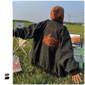 Men's Jackets Spring And Autumn Trendy Brand Retro Letter Embroidery Baseball Uniform Men Jacket Tide Loose Couple Motorcycle Clothing Coats