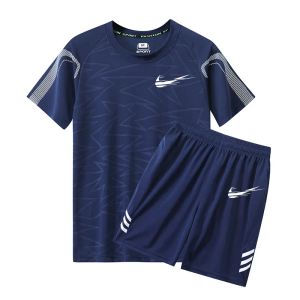 男性トラックスーツデザイナーブランド半袖TシャツとショートパンツトラックパンツピュアコットンウォームルーズシャツストリートバスケットボールランニングメンズTシャツ