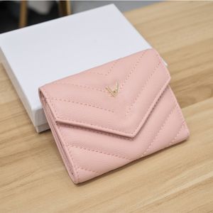 Designer purse Leather Short folding purse Fashion Car Stitch Women's Card Bag Coin Purse Mini Clutch Bag Four color sizes: 11*8.5*2CM