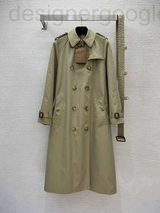 Trench da donna firmati B Autunno Cappotto con cintura color kaki puro Manica lunga Bottoni con risvolto Maxi Outwear SL9F