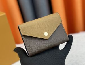 Damen-Designer-Geldbörsen, Luxus-Victorine-Geldbörse, Blumenbrief, umgekehrter kurzer Kartenhalter, hochwertige Damenmode, kleine Clutch-Tasche mit Originalverpackung