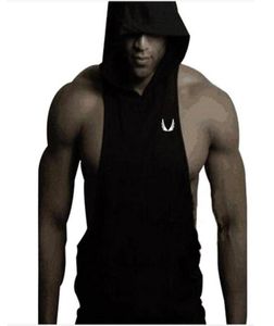 Men039s Tank Tops Gyms Golds Weste Männer Baumwolle Hoodie Sweatshirts Fitness Kleidung Bodybuilding Top Ärmellose Sportbekleidung Tees Shi8652165315