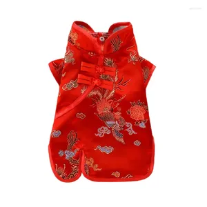 Vestuário para cães Chinês Colete Cheongsam Tang Terno Verão Gato Cachorrinho Roupas Casaco Yorkshire Pomeranian Shih Tzu Poodle Bichon Roupas