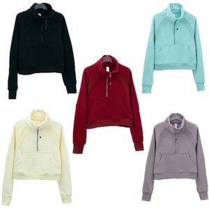 Kapuzenpullover, Designer-Hoodie für Damen, Scuba, halber Reißverschluss, Yoga-Hoodies, Trainingsanzug für Damen, Sportbekleidung, Outdoor-Sport, Joggen, Kapuzenpullover mit langen Ärmeln