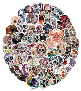 50st Skull Stickers Waterproof för vattenflaska Sugar Skulls Decal Dia de Los Muertos Mexikansk död klistermärke för Lapto8120701