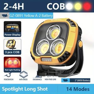 1pc Led Work Light, Rechargeable Portable Magnetic Waterproof Light With 14 Lighting Modes, Car Repair Camping Working Outdoor Work Light