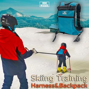 Arnês de esqui para crianças mochila ajustável cinto de treinamento de snowboard crianças controle de velocidade trela skate equipamento de treinamento criança 231228