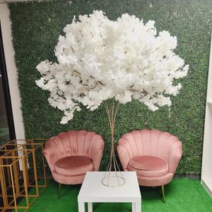 Centrotavola centrotavola con fiori di ciliegio bianco lavanda, palla di fiori artificiali, sfondo per matrimoni, decorazione per feste, palcoscenico, strada, piombo floreale 173