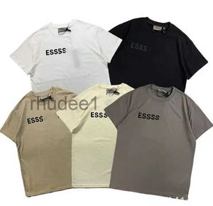 2023new 3d Letter t Shirt Ess Fashion Designer Men's and Women's Couple 100% Cotton Hot Melt Printing Eu Size Street Wear Wholesale Price Y572