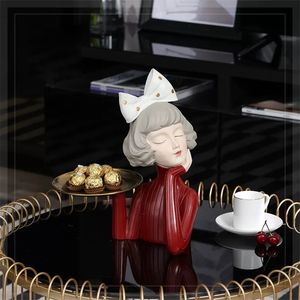 3D красивая девушка статуя украшения дома фигурка миниатюрная современная скандинавская скульптура декор стола гостиная декоративный стол для хранения 231228