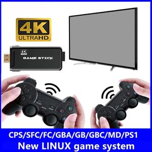 Players U8 Game Players 32 GB 4K TV -videospel Stick Linux System Retro Classic 64 bit med 2,4 g trådlös styrenhet HDTV -utgång för dubbla