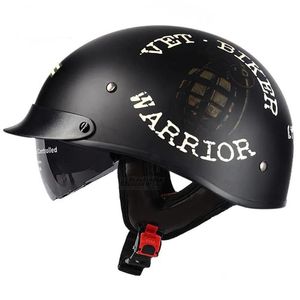 Motorcycle Helmets Black Vintage Helmet Open Face Half Retro Moto Casco Capacete Dot Appd Motociclistas Women Drop Delivery Automobile Dhomw