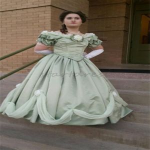 Cosplay mennica zielona wiktoriańska sukienka na bal