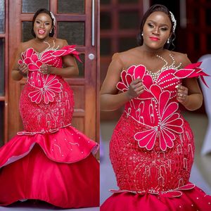 Africano Árabe Plus Size Aso Ebi Vestidos de Baile Sereia Mangas Compridas Tule Sheer Neck Vestidos de Noite Formais Elegantes para Ocasiões Especiais Vestidos de Noivado ST722